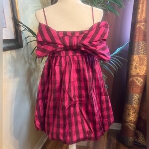 Maeve Fuchsia and Black Plaid Dress